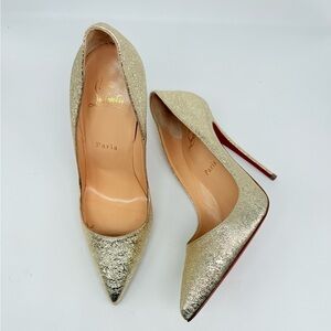 Christian Louboutin Gold Leather Vintage Plantine So Kate 120mm pumps EU 37.5